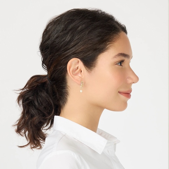 New JCREW Pearl and Pavé Stud Earrings Set Pale Gold $59 CK614 - Picture 8 of 8